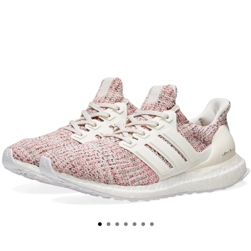 Adidas ultra boost white, glow, and pink women’s size 7